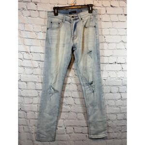 Aeropostale Super Skinny Light Wash‎ Distressed Ripped Jeans 32x30